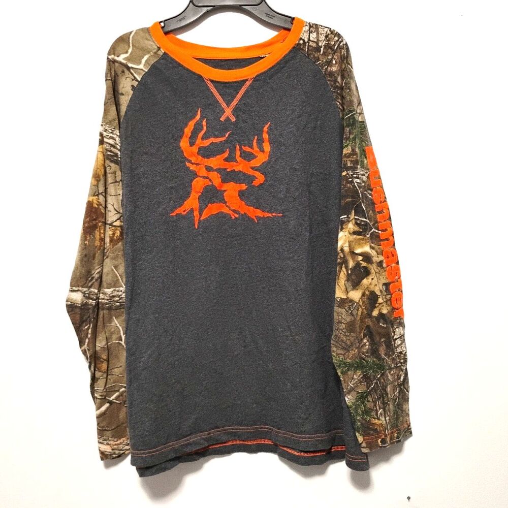 Bushmaster large Mens gray long Sleeve shirt Hunting Logo outdoor pullover adult